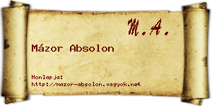 Mázor Absolon névjegykártya